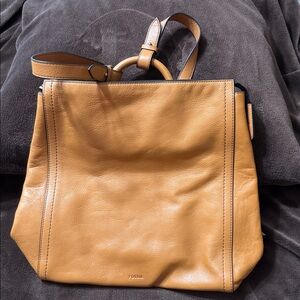 Fossil Mustard/Tan Leather Backpack